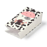48 pc Kraft Paper Bags, No Handle, Wrapped Treat Bag for Birthdays, Baby Showers, Rectangle, Cow Pattern, 24x13x8.1cm