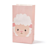 48 pc Kraft Paper Bags, No Handle, Wrapped Treat Bag for Birthdays, Baby Showers, Rectangle, Goat Pattern, 24x13x8.1cm