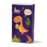 48 pc Kraft Paper Bags, No Handle, Wrapped Treat Bag for Birthdays, Baby Showers, Rectangle with Dinosaur Pattern, Indigo, 24x13x8.1cm