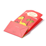 48 pc Kraft Paper Bags, No Handle, Wrapped Treat Bag for Birthdays, Baby Showers, Rectangle with Dinosaur Pattern, Red, 24x13x8.1cm