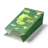 48 pc Kraft Paper Bags, No Handle, Wrapped Treat Bag for Birthdays, Baby Showers, Rectangle with Dinosaur Pattern, Green, 24x13x8.1cm