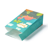 48 pc Kraft Paper Bags, No Handle, Wrapped Treat Bag for Birthdays, Baby Showers, Rectangle with Dinosaur Pattern, Light Sea Green, 24x13x8.1cm