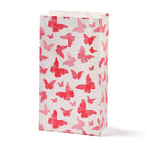 48 pc Kraft Paper Bags, No Handle, Wrapped Treat Bag for Birthdays, Baby Showers, Rectangle with Butterfly Pattern, Crimson, 24x13x8.1cm