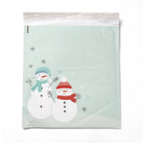 50 pc Kraft Paper & Plastic Bubble Envelope Bags, Self-adhesive Bag, Christmas Theme, Rectangle, Snowman Pattern, 32.5x27.5x0.5cm