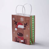 12 pc kraft Paper Bags, with Handles, Gift Bags, Shopping Bags, For Christmas Party Bags, Rectangle, Mixed Color, 27x21x10cm