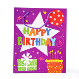 12 pc Birthday Theme Rectangle Paper Bags, with Handles, for Gift Bags and Shopping Bags, Star Pattern, 26x10x32cm