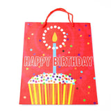 12 pc Birthday Theme Rectangle Paper Bags, with Handles, for Gift Bags and Shopping Bags, Birthday Themed Pattern, 26x10x32cm