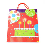 12 pc Birthday Theme Rectangle Paper Bags, with Handles, for Gift Bags and Shopping Bags, Cake Pattern, 26x10x32cm