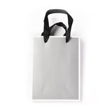 10 pc Rectangle Paper Bags, with Handles, for Gift Bags and Shopping Bags, Silver, 16x12x0.6cm