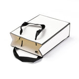 10 pc Rectangle Paper Bags, with Handles, for Gift Bags and Shopping Bags, White, 20x15x0.6cm