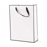 10 pc Rectangle Paper Bags, with Handles, for Gift Bags and Shopping Bags, White, 40x30x0.6cm