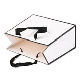 10 pc Rectangle Paper Bags, with Handles, for Gift Bags and Shopping Bags, White, 18x22x0.6cm