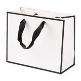 10 pc Rectangle Paper Bags, with Handles, for Gift Bags and Shopping Bags, White, 18x22x0.6cm