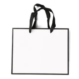 10 pc Rectangle Paper Bags, with Handles, for Gift Bags and Shopping Bags, White, 18x22x0.6cm