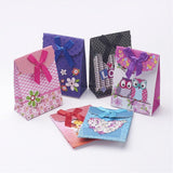 60 pc Small Paper Gift Shopping Bags, Rectangle with Bowknot, Mixed Color, 10.5x7.5cm