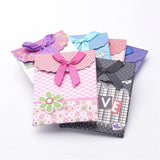 60 pc Small Paper Gift Shopping Bags, Rectangle with Bowknot, Mixed Color, 10.5x7.5cm