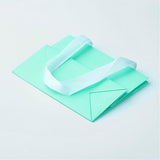 60 pc Paper Bags, Gift Bags, Shopping Bags, with Ribbon Handles, Rectangle, Turquoise, 15.5x11.5x7cm