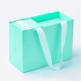 60 pc Paper Bags, Gift Bags, Shopping Bags, with Ribbon Handles, Rectangle, Turquoise, 15.5x11.5x7cm