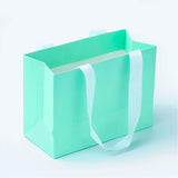 60 pc Paper Bags, Gift Bags, Shopping Bags, with Ribbon Handles, Rectangle, Turquoise, 15.5x11.5x7cm