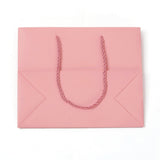 10 pc Kraft Paper Bags, Gift Bags, Shopping Bags, Wedding Bags, Rectangle with Handles, Pink, 180x220x101mm