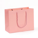 10 pc Kraft Paper Bags, Gift Bags, Shopping Bags, Wedding Bags, Rectangle with Handles, Pink, 180x220x101mm