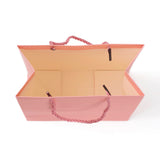 10 pc Kraft Paper Bags, Gift Bags, Shopping Bags, Wedding Bags, Rectangle with Handles, Pink, 28x20x10cm