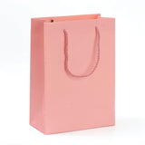 10 pc Kraft Paper Bags, Gift Bags, Shopping Bags, Wedding Bags, Rectangle with Handles, Pink, 28x20x10cm