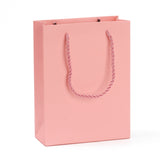 10 pc Kraft Paper Bags, Gift Bags, Shopping Bags, Wedding Bags, Rectangle with Handles, Pink, 20x15.1x6.15cm