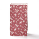 20 pc Christmas Theme Rectangle Paper Bags, No Handle, for Gift & Food Package, Snowflake Pattern, 12x7.5x23cm