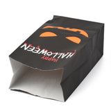 50 pc Halloween Theme Kraft Paper Bags, Gift Bags, Snacks Bags, Rectangle, Halloween Themed Pattern, 23.2x13x8cm