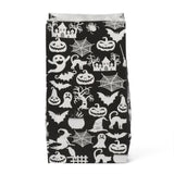 50 pc Halloween Theme Kraft Paper Bags, Gift Bags, Snacks Bags, Rectangle, Halloween Themed Pattern, 23.2x13x8cm