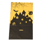 50 pc Halloween Theme Kraft Paper Bags, Gift Bags, Snacks Bags, Rectangle, Tower Pattern, 23.2x13x8cm