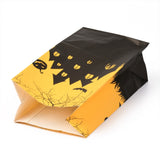 50 pc Halloween Theme Kraft Paper Bags, Gift Bags, Snacks Bags, Rectangle, Tower Pattern, 23.2x13x8cm