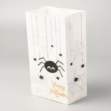 50 pc Halloween Theme Kraft Paper Bags, Gift Bags, Snacks Bags, Rectangle, Spider Pattern, 23.2x13x8cm