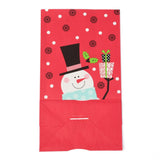 50 pc Christmas Theme Kraft Paper Bags, Gift Bags, Snacks Bags, Rectangle, Snowman Pattern, 23.2x13x8cm