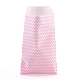 100 pc White Kraft Paper Bags, No Handles, Storage Bags, Wave Pattern, Wedding Party Birthday Gift Bag, Pink, 15x8.3x0.02cm