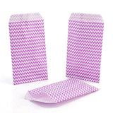 100 pc White Kraft Paper Bags, No Handles, Storage Bags, Wave Pattern, Wedding Party Birthday Gift Bag, Purple, 15x8.3x0.02cm