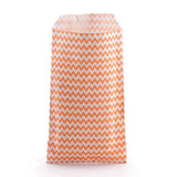 100 pc White Kraft Paper Bags, No Handles, Storage Bags, Wave Pattern, Wedding Party Birthday Gift Bag, Orange Red, 15x8.3x0.02cm