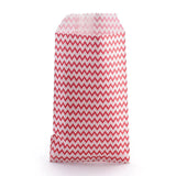 100 pc White Kraft Paper Bags, No Handles, Storage Bags, Wave Pattern, Wedding Party Birthday Gift Bag, Red, 15x8.3x0.02cm