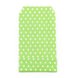 100 pc Kraft Paper Bags, No Handles, Storage Bags, White Polka Dot Pattern, Wedding Party Birthday Gift Bag, Pale Green, 15x8.3x0.02cm