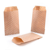 100 pc Kraft Paper Bags, No Handles, Storage Bags, White Polka Dot Pattern, Wedding Party Birthday Gift Bag, PeachPuff, 15x8.3x0.02cm