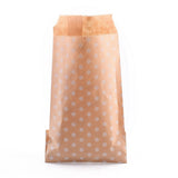 100 pc Kraft Paper Bags, No Handles, Storage Bags, White Polka Dot Pattern, Wedding Party Birthday Gift Bag, PeachPuff, 15x8.3x0.02cm