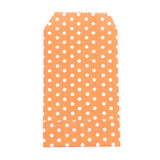 100 pc Kraft Paper Bags, No Handles, Storage Bags, White Polka Dot Pattern, Wedding Party Birthday Gift Bag, Orange, 15x8.3x0.02cm