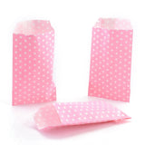 100 pc Kraft Paper Bags, No Handles, Storage Bags, White Polka Dot Pattern, Wedding Party Birthday Gift Bag, Pearl Pink, 15x8.3x0.02cm