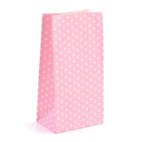 100 pc Kraft Paper Bags, No Handles, Storage Bags, White Polka Dot Pattern, Wedding Party Birthday Gift Bag, Pearl Pink, 17.8x9x6.2cm