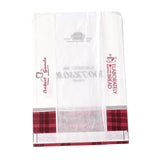 100 Set Rectangle with Tartan Pattern Paper Baking Bags, No Handle & Oil-proof Bags, with Sticker, for Gift & Food Wrapping, White, 32x21x0.05cm