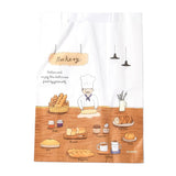 100 Set Rectangle with Bread Pattern Paper Baking Bags, No Handle & Oil-proof Bags, with Sticker, for Gift & Food Wrapping, Orange, 32x21x0.05cm