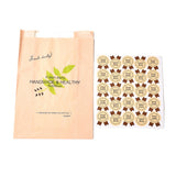 100 Set Rectangle with Leaf Pattern Paper Baking Bags, No Handle & Oil-proof Bags, with Sticker, for Gift & Food Wrapping, PeachPuff, 32x21x0.05cm