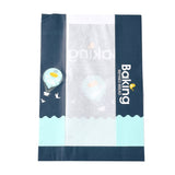 100 Set Rectangle with Hot Air Balloon Pattern Paper Baking Bags, No Handle & Oil-proof Bags, with Sticker, for Gift & Food Wrapping, Marine Blue, 32x21x0.05cm