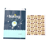 100 Set Rectangle with Hot Air Balloon Pattern Paper Baking Bags, No Handle & Oil-proof Bags, with Sticker, for Gift & Food Wrapping, Marine Blue, 32x21x0.05cm